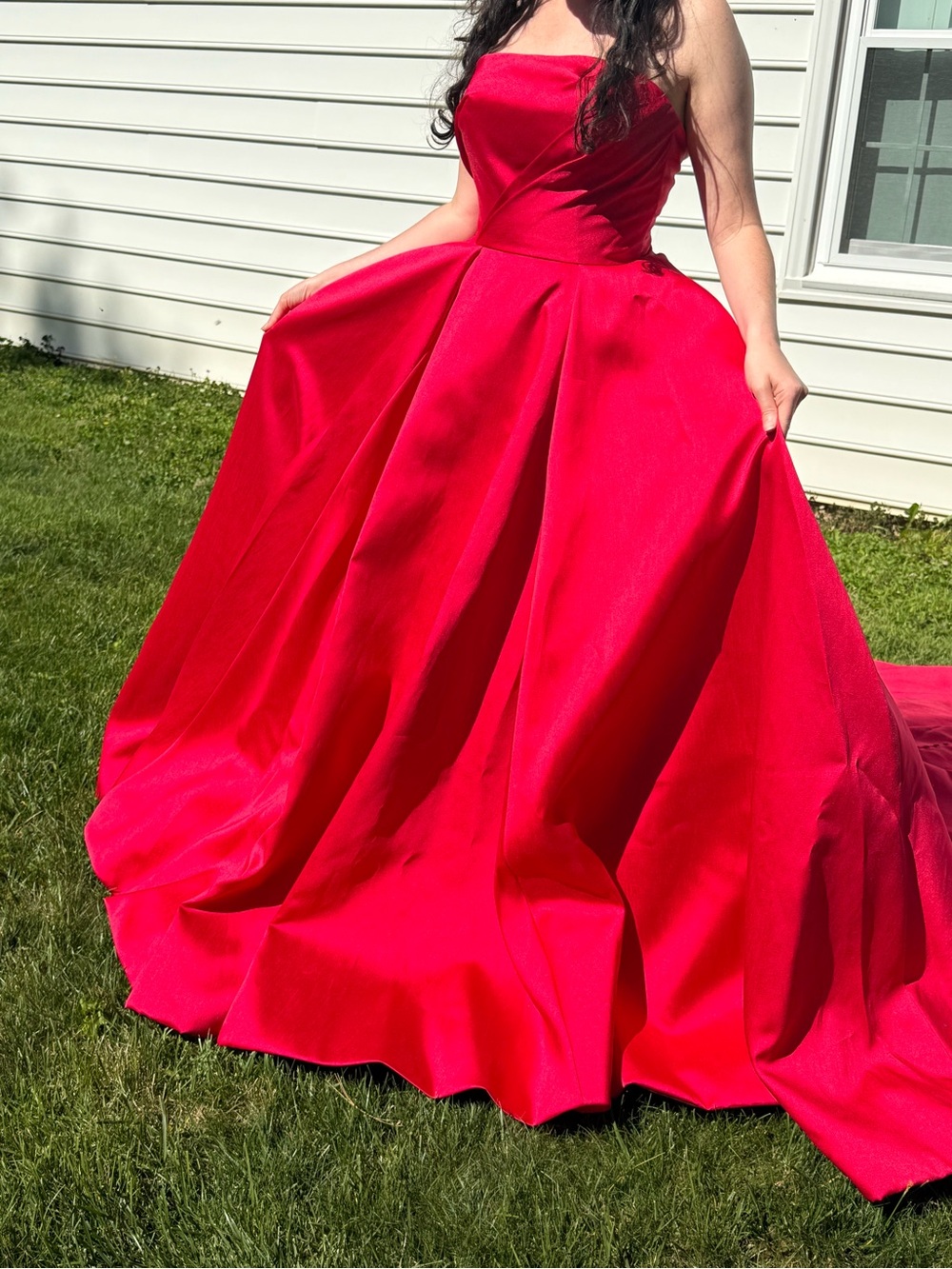 Red Strapless Ballroom Gown Dress - Maggie Sottero Alera
